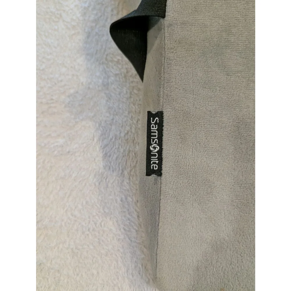 Samsonite Black & Gray Lumbar Support Pillow With Zipper Removeable Cover